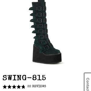 Demonia Swing-815’s Green Velvet Boots women’s US 11.